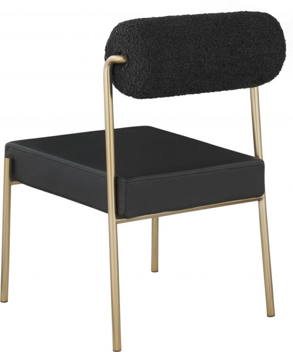 Carly Boucle Fabric And Vegan Leather Upholstered Dining Chair