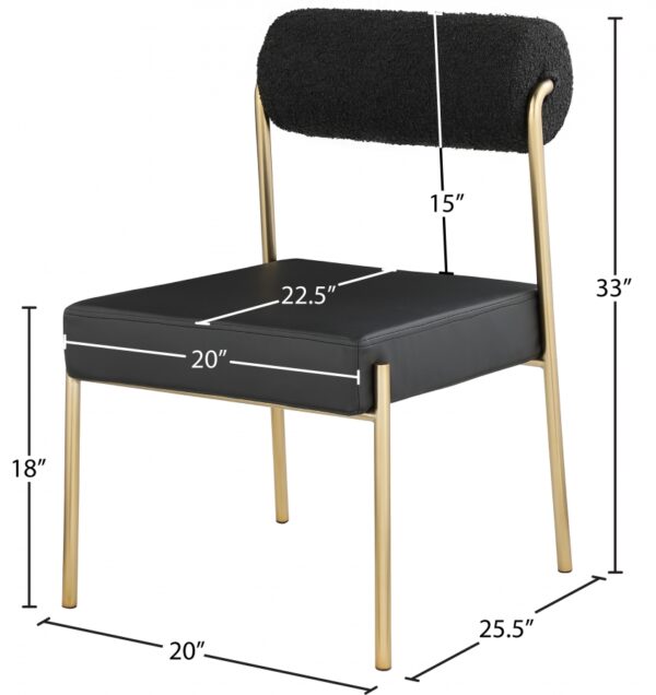 Carly Boucle Fabric And Vegan Leather Upholstered Dining Chair