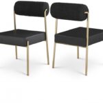 Carly Boucle Fabric And Vegan Leather Upholstered Dining Chair
