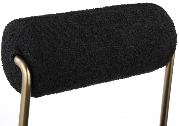 Carly Boucle Fabric And Vegan Leather Upholstered Counter Stool