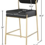 Carly Boucle Fabric And Vegan Leather Upholstered Counter Stool