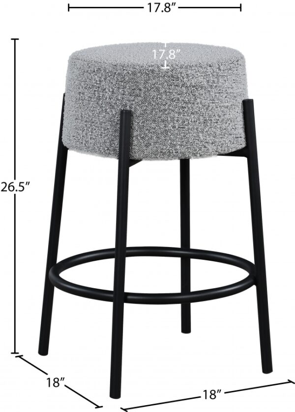 Avalon Boucle Fabric Upholstered Counter Stool