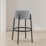 Avalon Boucle Fabric Upholstered Bar Stool