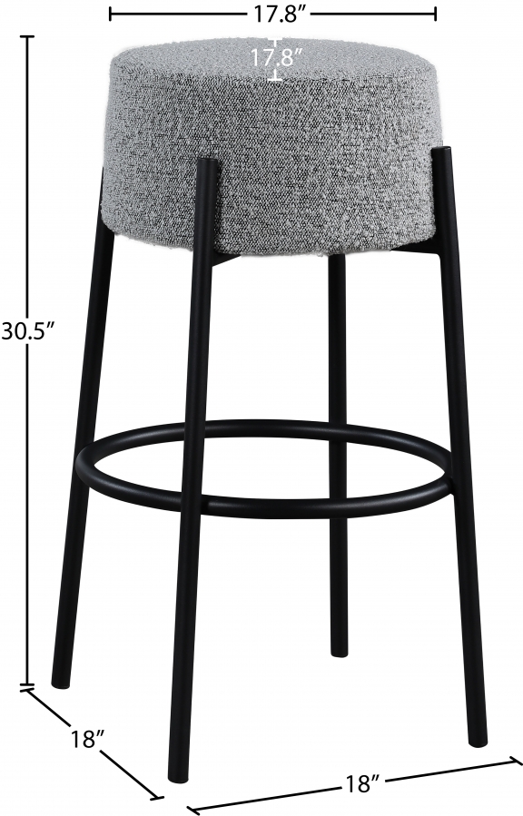 Avalon Boucle Fabric Upholstered Bar Stool