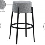 Avalon Boucle Fabric Upholstered Bar Stool