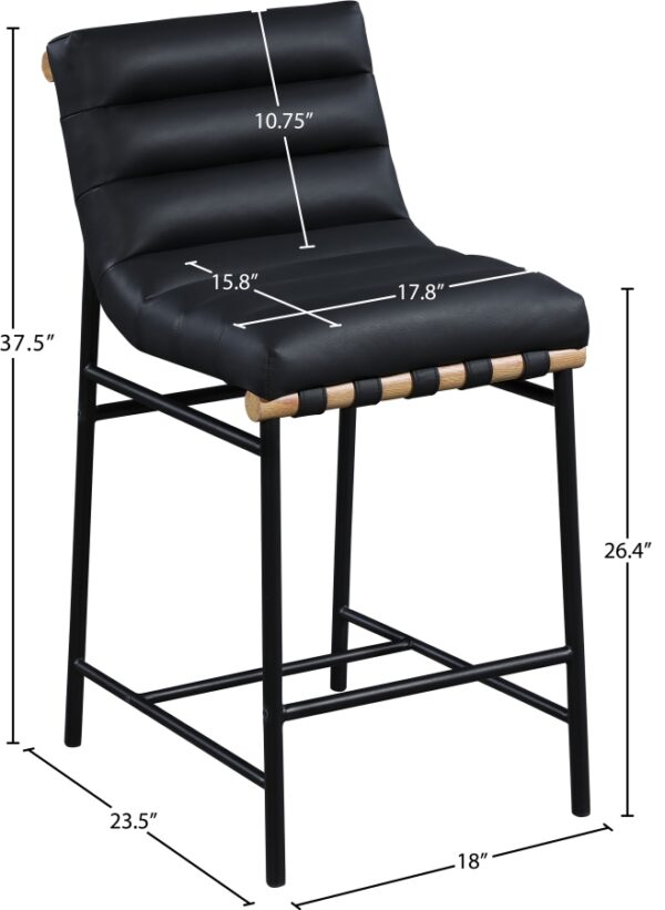 Burke Vegan Leather Upholstered Counter Stool