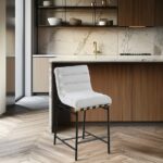 Burke Boucle Fabric Upholstered Counter Stool