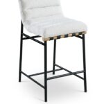 Burke Boucle Fabric Upholstered Counter Stool