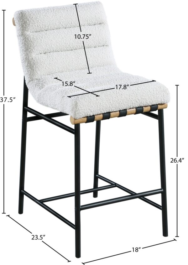 Burke Boucle Fabric Upholstered Counter Stool