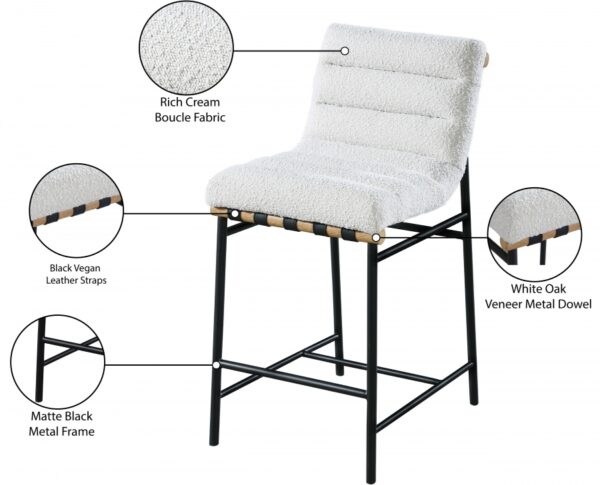 Burke Boucle Fabric Upholstered Counter Stool