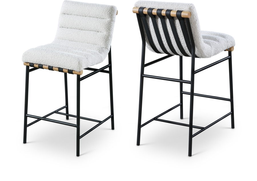 Burke Boucle Fabric Upholstered Counter Stool
