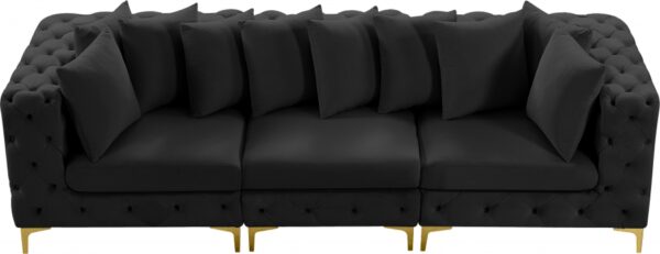 Tremblay 109" Velvet Upholstered 3pc. Modular Sofa