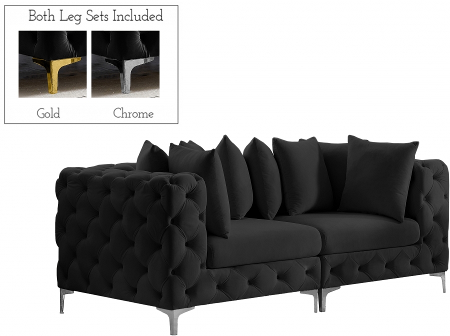 Tremblay 79" Velvet Upholstered 2pc. Modular Loveseat