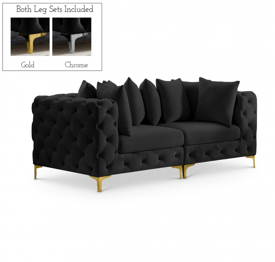 Tremblay 79" Velvet Upholstered 2pc. Modular Loveseat