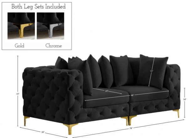 Tremblay 79" Velvet Upholstered 2pc. Modular Loveseat