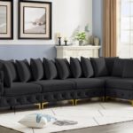 Tremblay 139" Velvet Upholstered 5pc. Modular Sectional