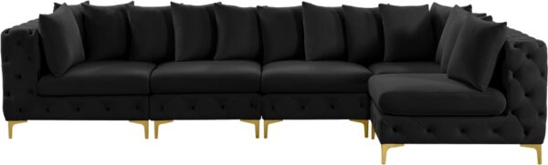 Tremblay 139" Velvet Upholstered 5pc. Modular Sectional