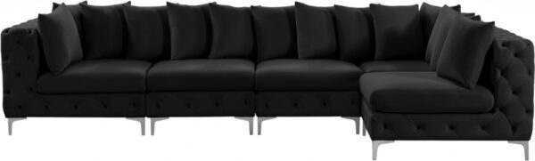 Tremblay 139" Velvet Upholstered 5pc. Modular Sectional