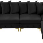 Tremblay 139" Velvet Upholstered 5pc. Modular Sectional