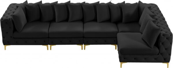 Tremblay 139" Velvet Upholstered 5pc. Modular Sectional