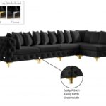 Tremblay 139" Velvet Upholstered 5pc. Modular Sectional
