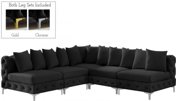 Tremblay 99" Velvet Upholstered 5pc. Modular Sectional