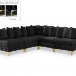 Tremblay 99" Velvet Upholstered 5pc. Modular Sectional