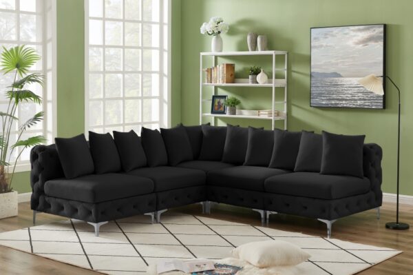 Tremblay 99" Velvet Upholstered 5pc. Modular Sectional
