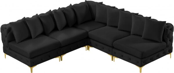 Tremblay 99" Velvet Upholstered 5pc. Modular Sectional