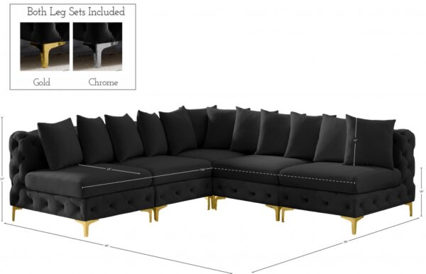 Tremblay 99" Velvet Upholstered 5pc. Modular Sectional