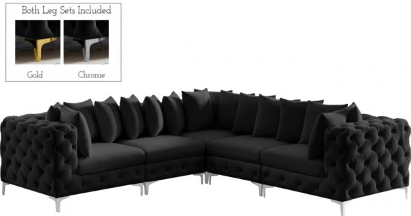 Tremblay 109" Velvet Upholstered 5pc. Modular Sectional