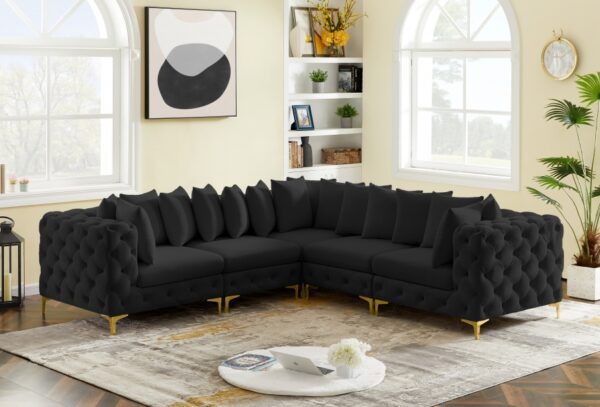 Tremblay 109" Velvet Upholstered 5pc. Modular Sectional