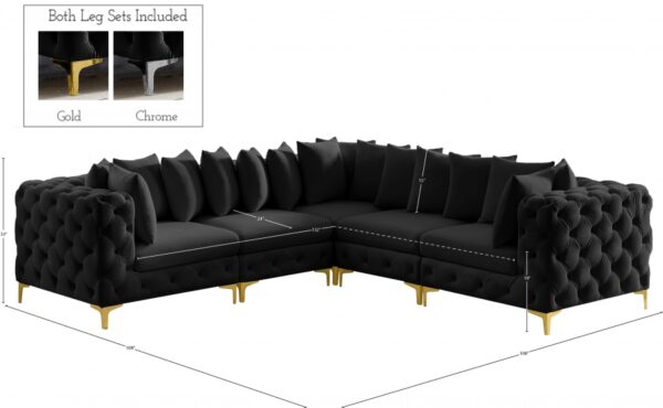 Tremblay 109" Velvet Upholstered 5pc. Modular Sectional