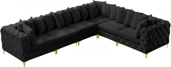 Tremblay 139" Velvet Upholstered 6pc. Modular Sectional