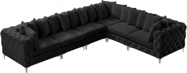 Tremblay 139" Velvet Upholstered 6pc. Modular Sectional