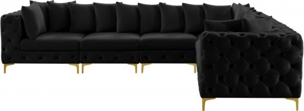 Tremblay 139" Velvet Upholstered 6pc. Modular Sectional