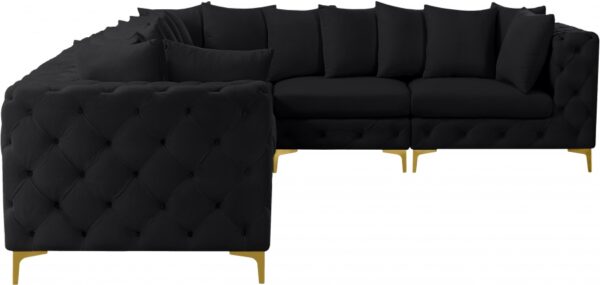 Tremblay 139" Velvet Upholstered 6pc. Modular Sectional