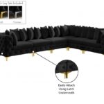 Tremblay 139" Velvet Upholstered 6pc. Modular Sectional