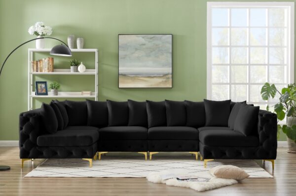 Tremblay 139" Velvet Upholstered 6pc. Modular Sectional