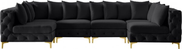 Tremblay 139" Velvet Upholstered 6pc. Modular Sectional
