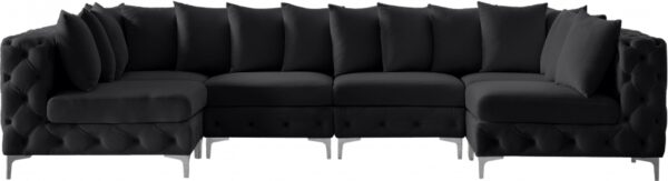 Tremblay 139" Velvet Upholstered 6pc. Modular Sectional