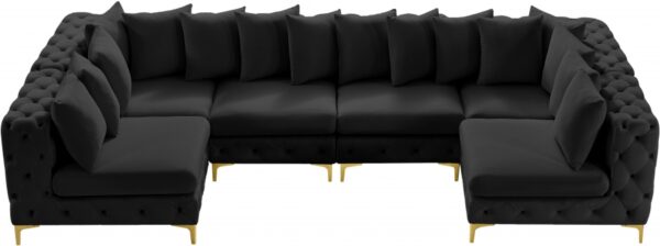 Tremblay 139" Velvet Upholstered 6pc. Modular Sectional
