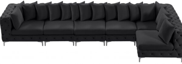 Tremblay 169" Velvet Upholstered 6pc. Modular Sectional
