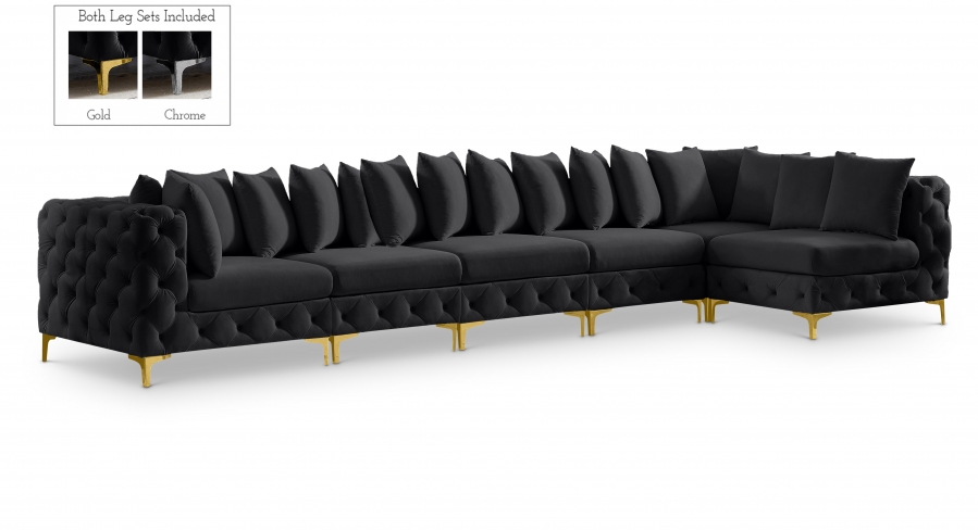 Tremblay 169" Velvet Upholstered 6pc. Modular Sectional