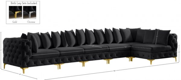 Tremblay 169" Velvet Upholstered 6pc. Modular Sectional