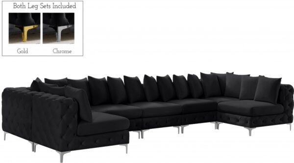Tremblay 169" Velvet Upholstered 7pc. Modular Sectional