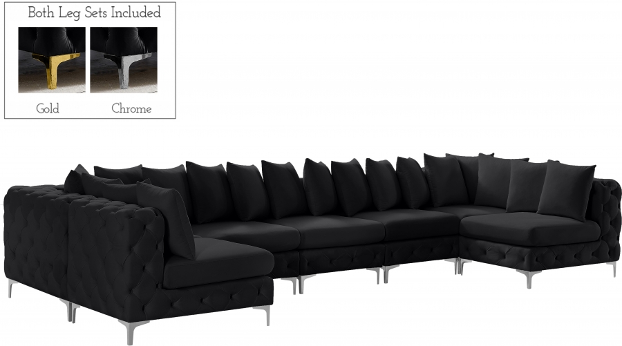 Tremblay 169" Velvet Upholstered 7pc. Modular Sectional