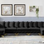 Tremblay 169" Velvet Upholstered 7pc. Modular Sectional