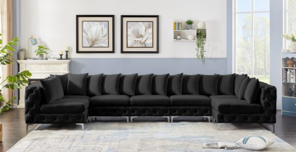 Tremblay 169" Velvet Upholstered 7pc. Modular Sectional