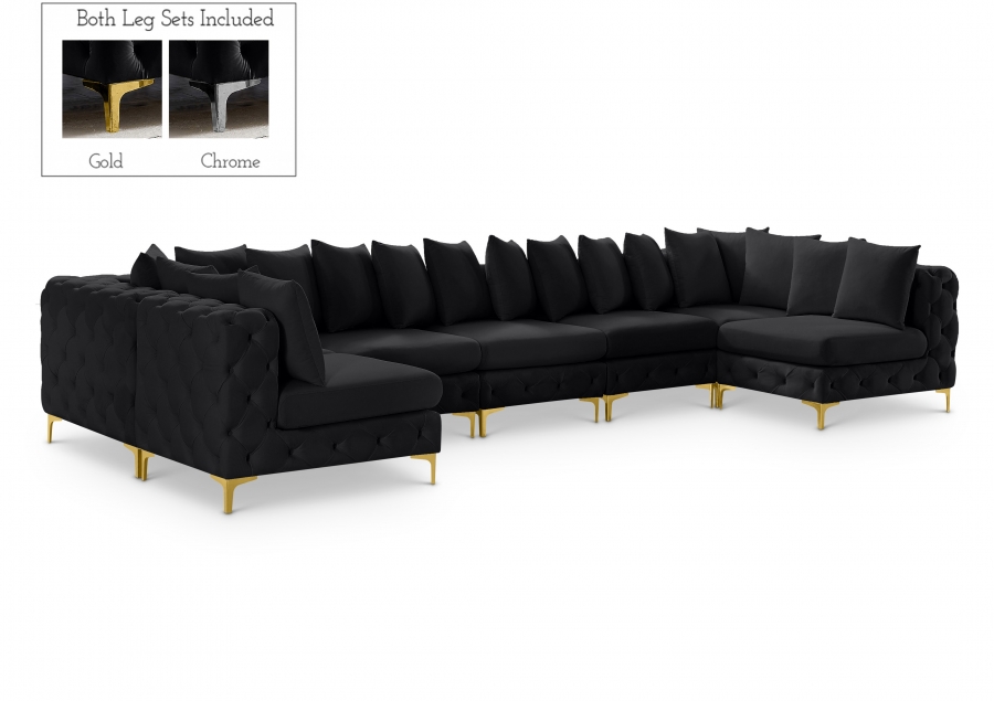 Tremblay 169" Velvet Upholstered 7pc. Modular Sectional